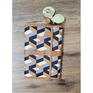 Spartina Daufuskie Island Linen Leather Jewelry Case Travel Pouch NWT